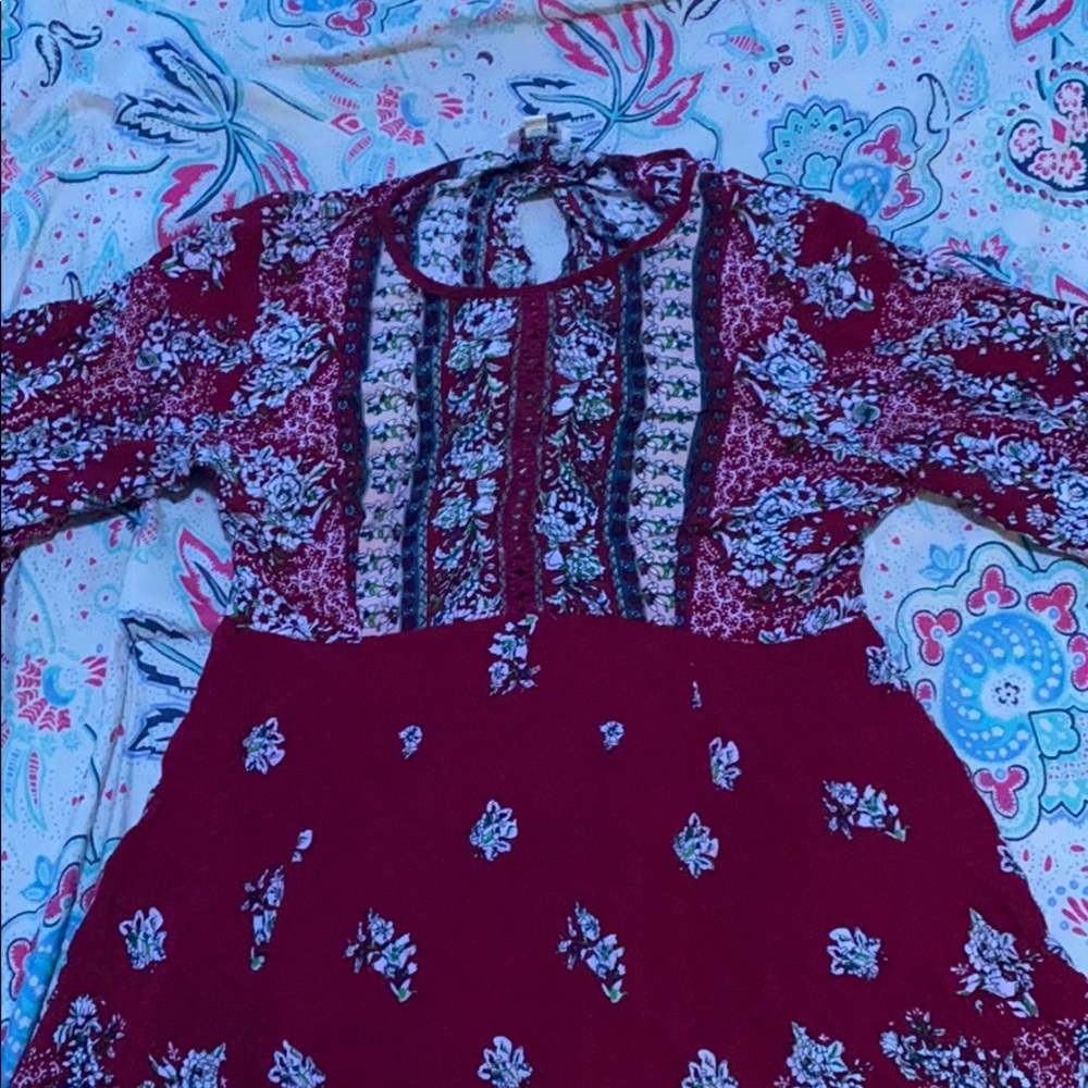 Burgundy Floral dress
